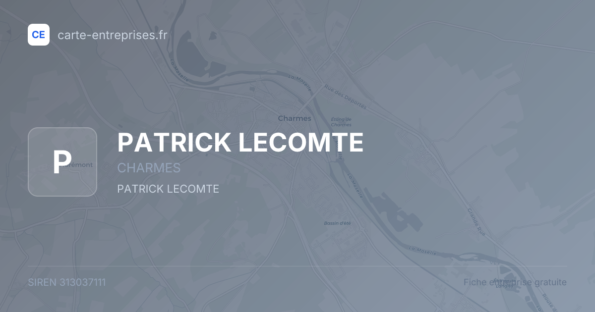 PATRICK LECOMTE — 313037111 — fiche entreprise