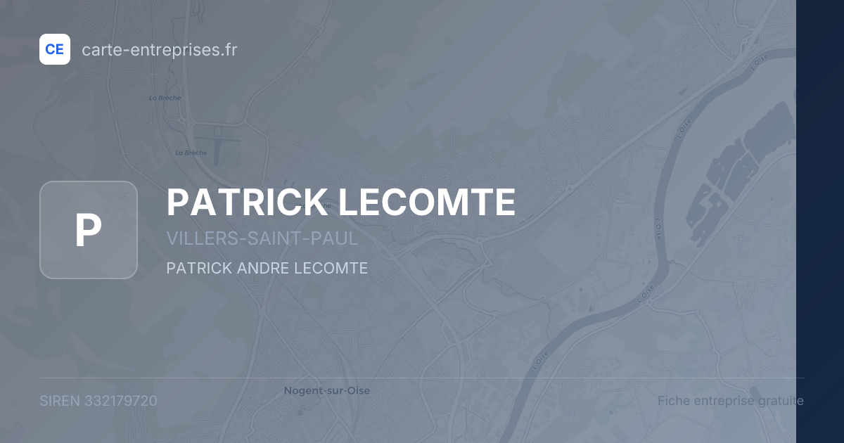 PATRICK LECOMTE — 332179720 — fiche entreprise
