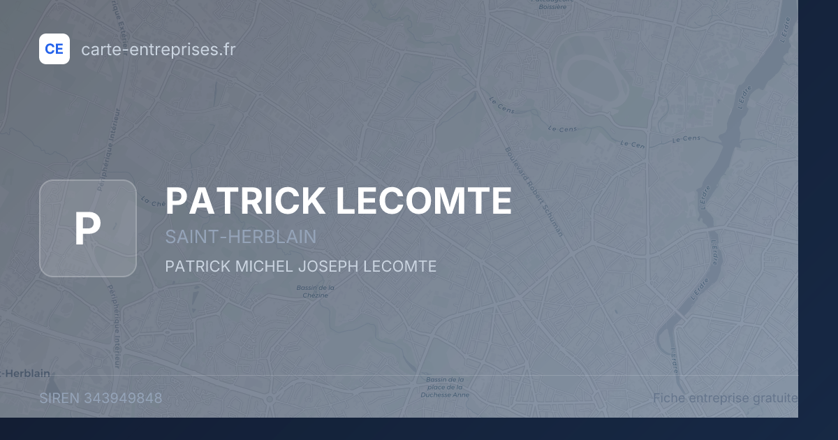 PATRICK LECOMTE — 343949848 — fiche entreprise
