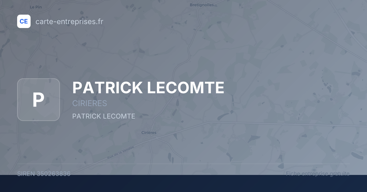 PATRICK LECOMTE — 350263836 — fiche entreprise