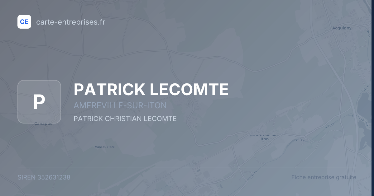 PATRICK LECOMTE — 352631238 — fiche entreprise