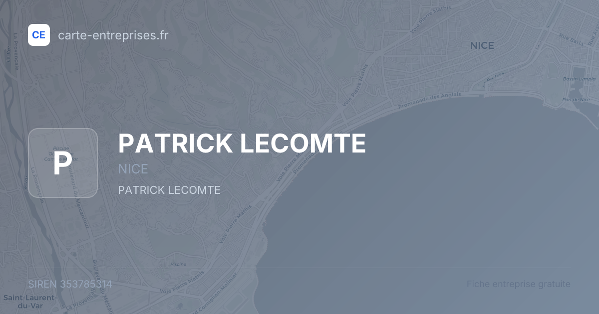 PATRICK LECOMTE — 353785314 — fiche entreprise