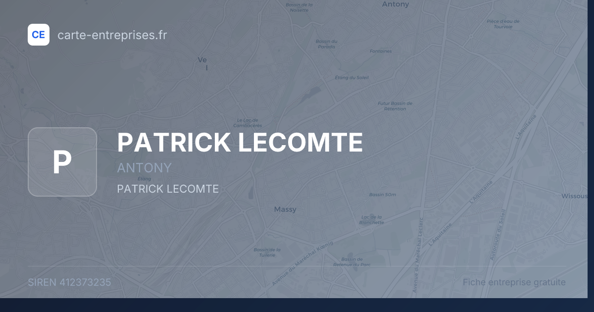 PATRICK LECOMTE — 412373235 — fiche entreprise
