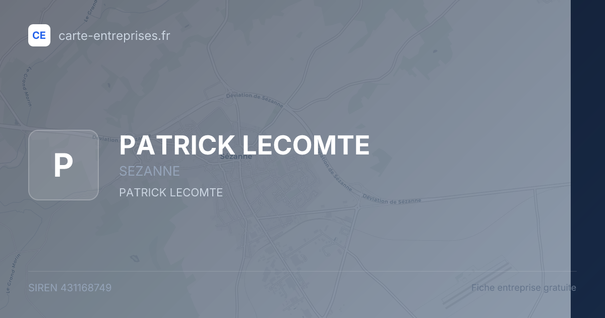 PATRICK LECOMTE — 431168749 — fiche entreprise