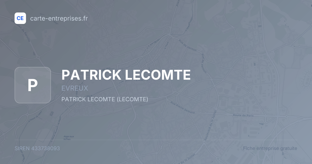 PATRICK LECOMTE — 433738093 — fiche entreprise
