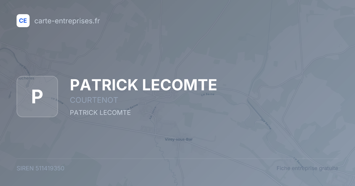 PATRICK LECOMTE — 511419350 — fiche entreprise