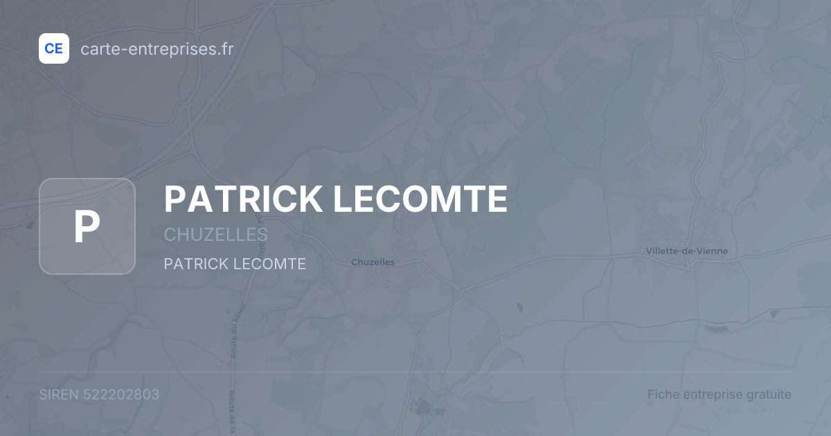 PATRICK LECOMTE — 522202803 — fiche entreprise