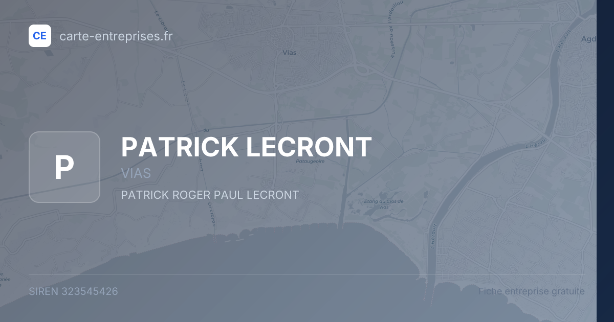 PATRICK LECRONT — 323545426 — fiche entreprise