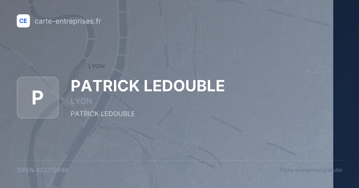 PATRICK LEDOUBLE — 423319490 — fiche entreprise