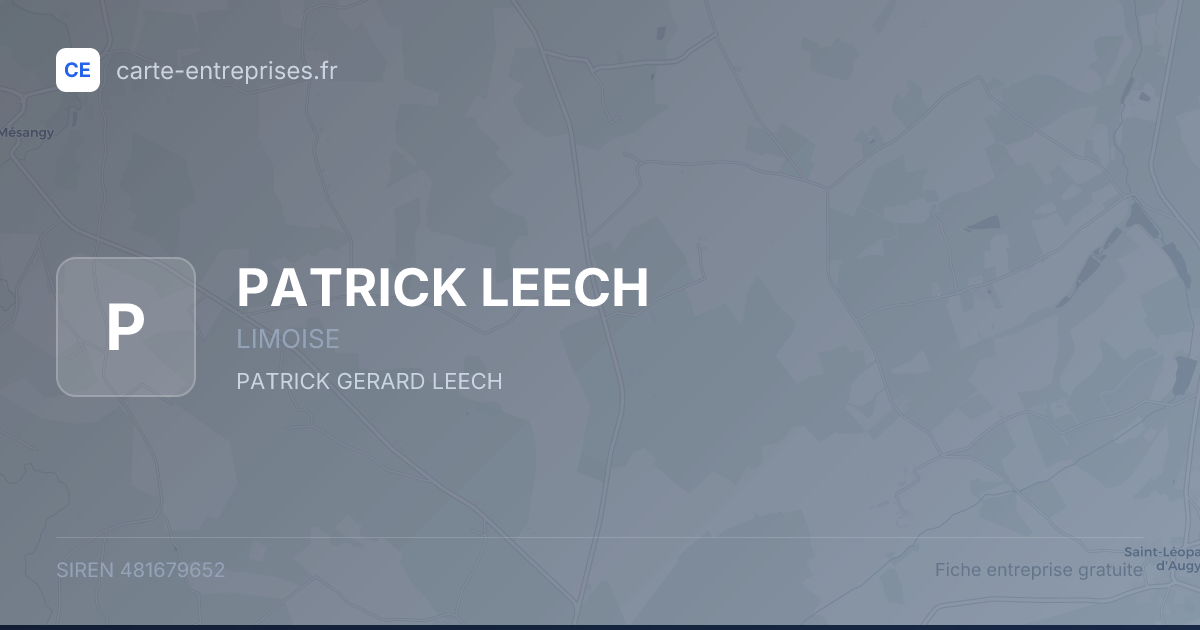 PATRICK LEECH — 481679652 — fiche entreprise
