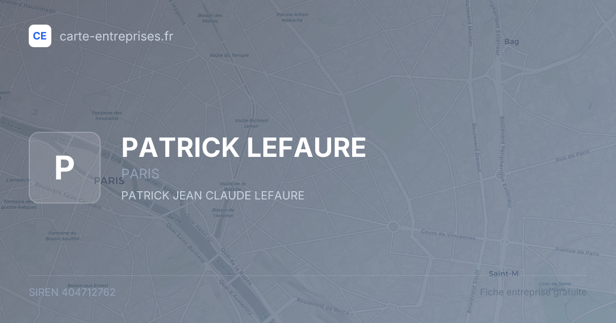 PATRICK LEFAURE — 404712762 — fiche entreprise