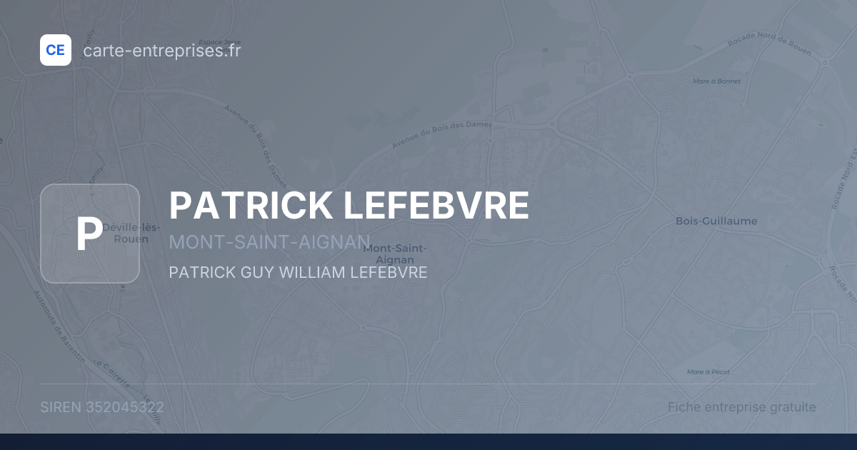 PATRICK LEFEBVRE — 352045322 — fiche entreprise