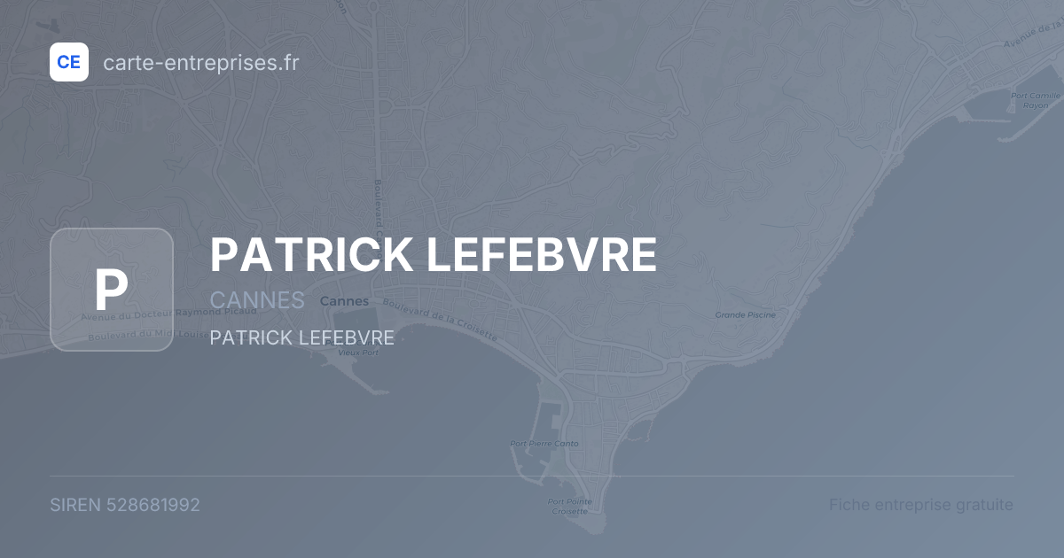 PATRICK LEFEBVRE — 528681992 — fiche entreprise
