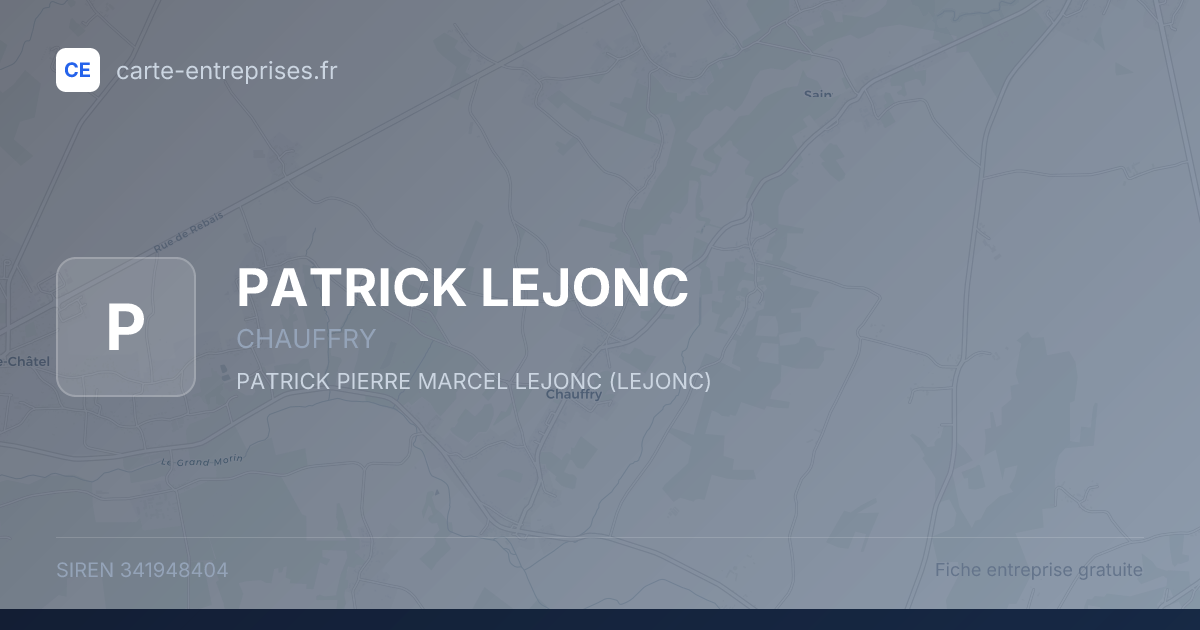 PATRICK LEJONC — 341948404 — fiche entreprise