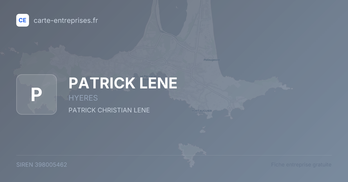 PATRICK LENE — 398005462 — fiche entreprise