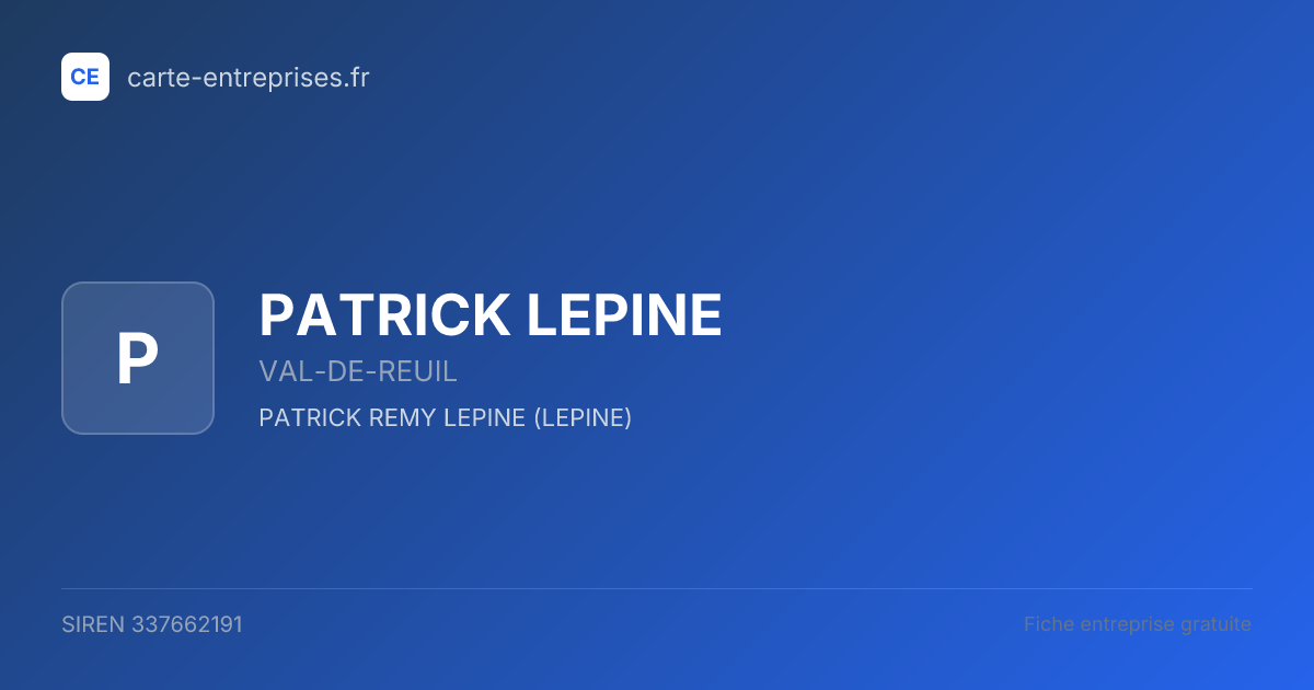 PATRICK LEPINE — 337662191 — fiche entreprise