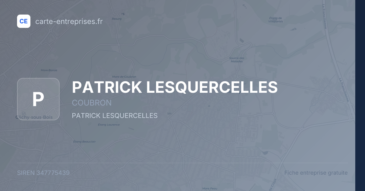 PATRICK LESQUERCELLES — 347775439 — fiche entreprise