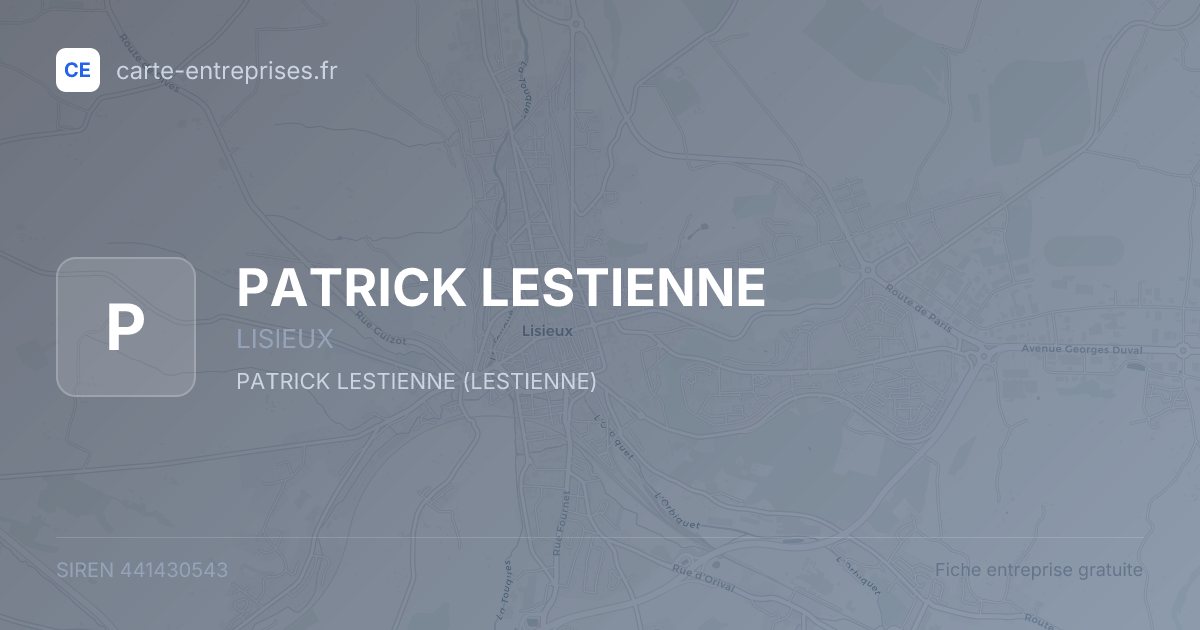 PATRICK LESTIENNE — 441430543 — fiche entreprise