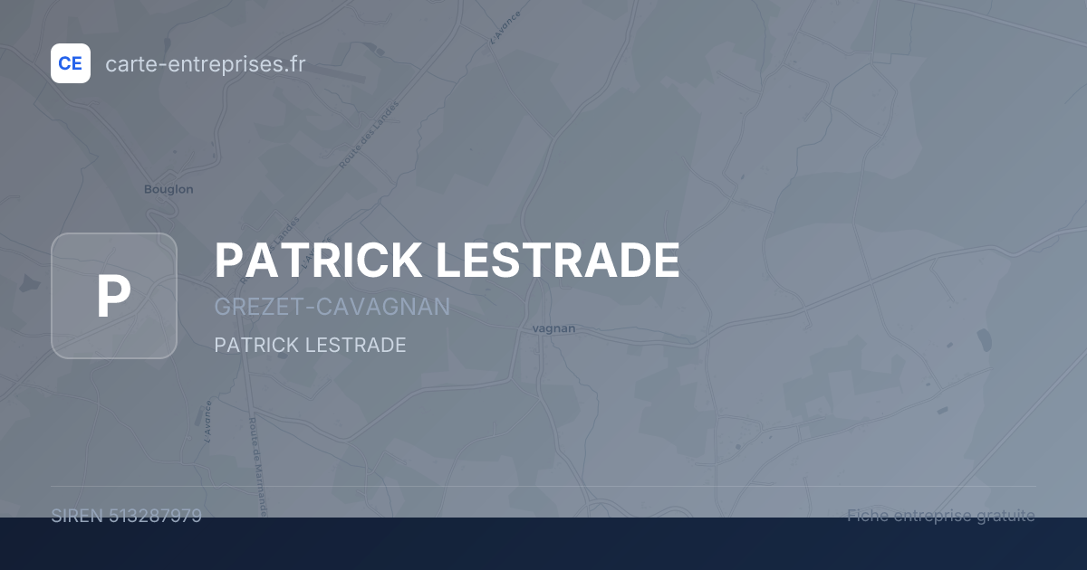 PATRICK LESTRADE — 513287979 — fiche entreprise
