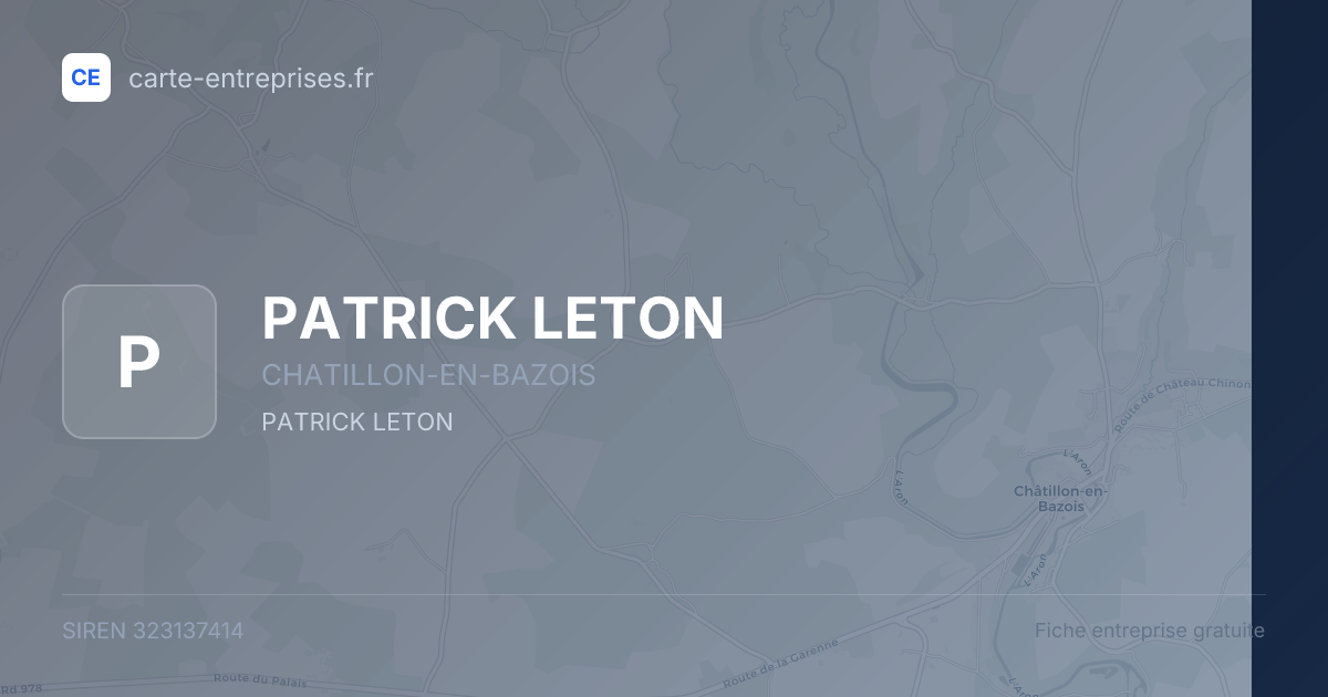 PATRICK LETON — 323137414 — fiche entreprise