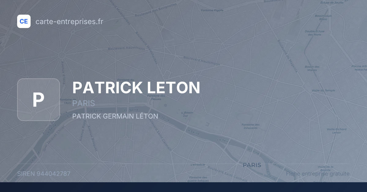 PATRICK LETON — 944042787 — fiche entreprise