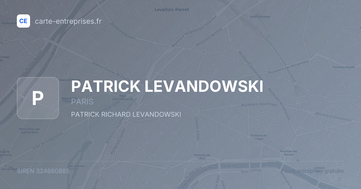 PATRICK LEVANDOWSKI — 324660885 — fiche entreprise