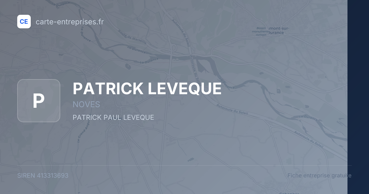 PATRICK LEVEQUE — 413313693 — fiche entreprise