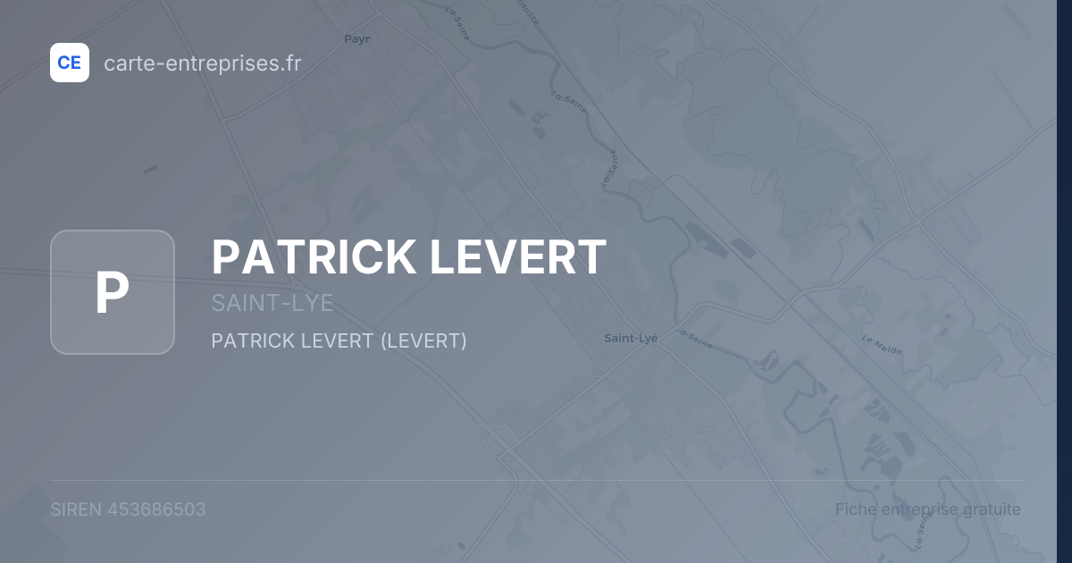 PATRICK LEVERT — 453686503 — fiche entreprise
