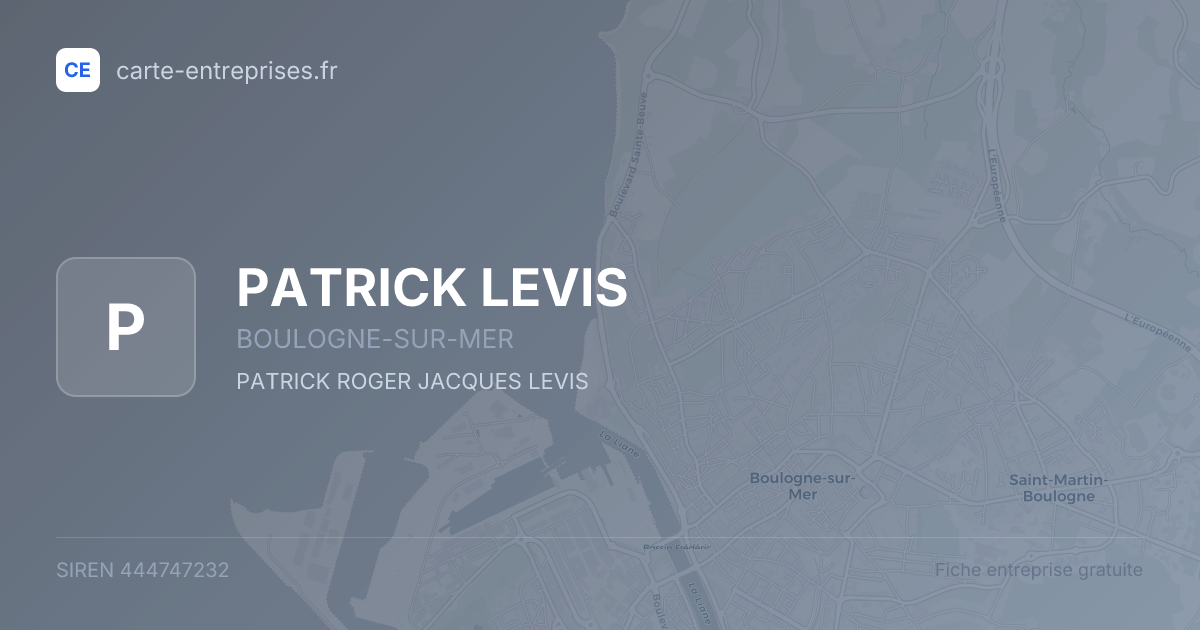 PATRICK LEVIS — 444747232 — fiche entreprise