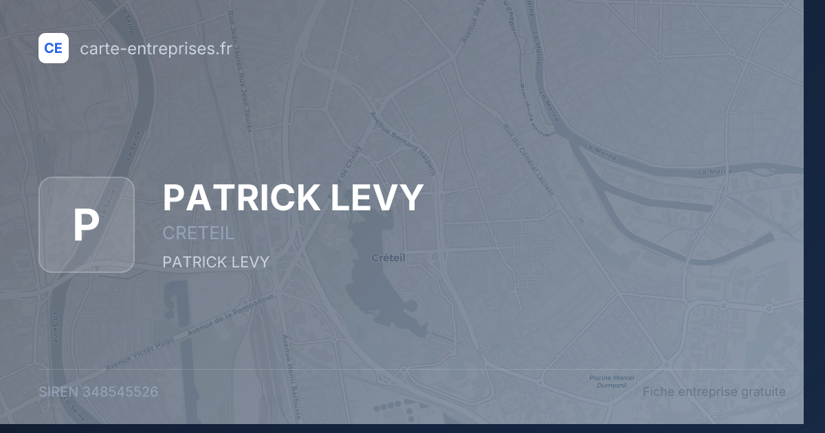 PATRICK LEVY — 348545526 — fiche entreprise