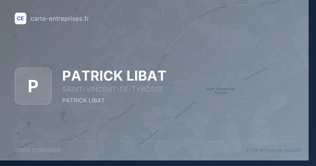 PATRICK LIBAT — 313649006 — fiche entreprise