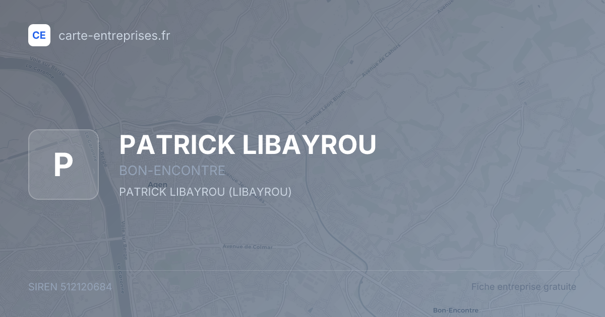 PATRICK LIBAYROU — 512120684 — fiche entreprise