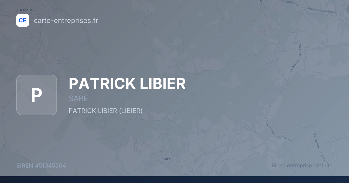 PATRICK LIBIER — 451045504 — fiche entreprise