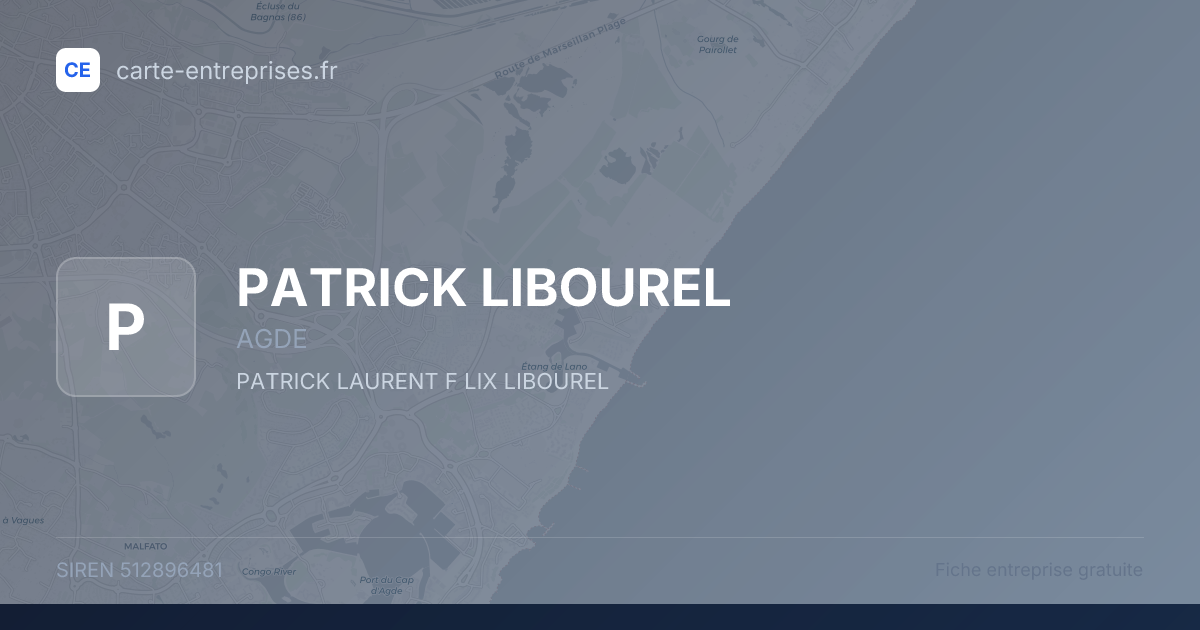 PATRICK LIBOUREL — 512896481 — fiche entreprise