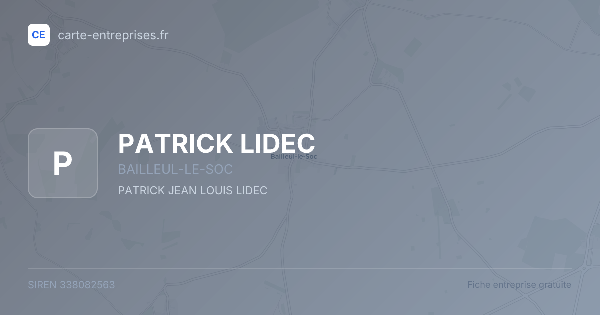 PATRICK LIDEC — 338082563 — fiche entreprise