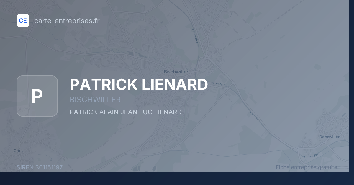 PATRICK LIENARD — 301151197 — fiche entreprise