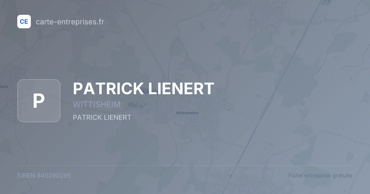 PATRICK LIENERT — 845290295 — fiche entreprise