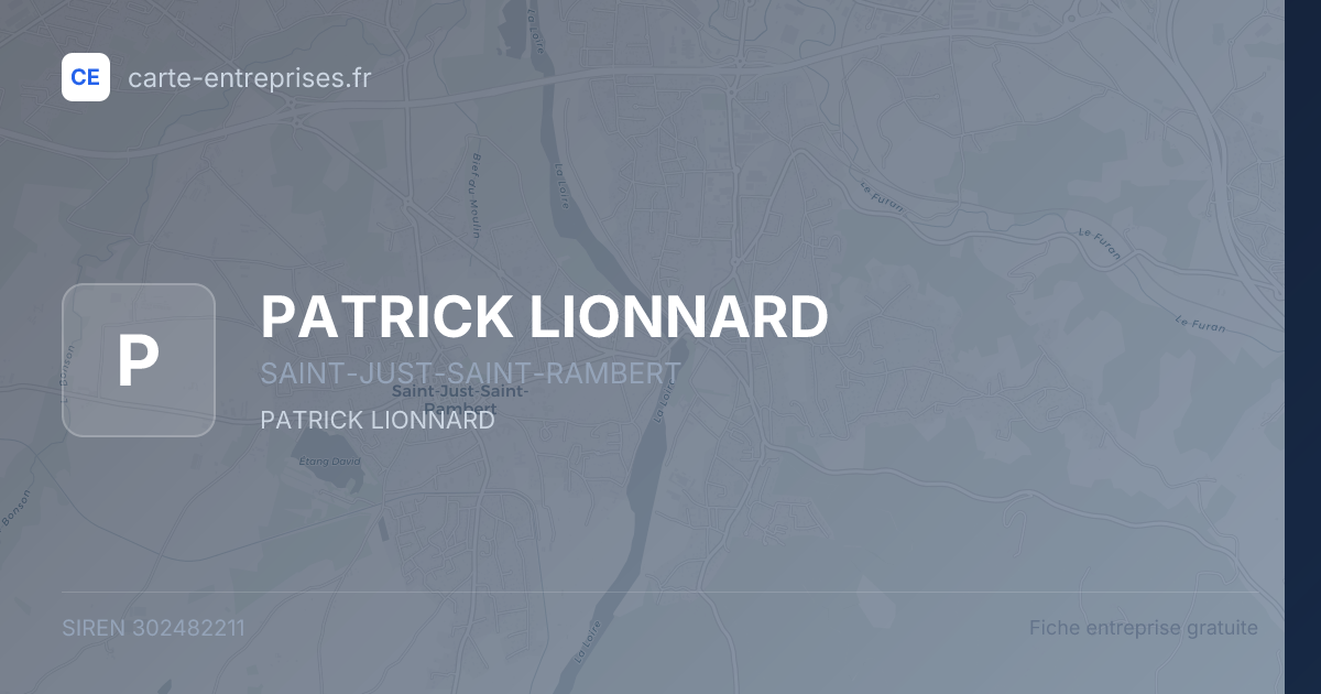 PATRICK LIONNARD — 302482211 — fiche entreprise