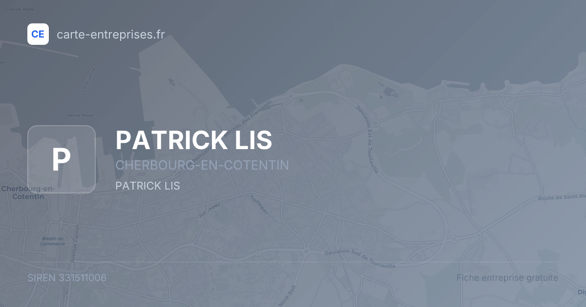 PATRICK LIS — 331511006 — fiche entreprise