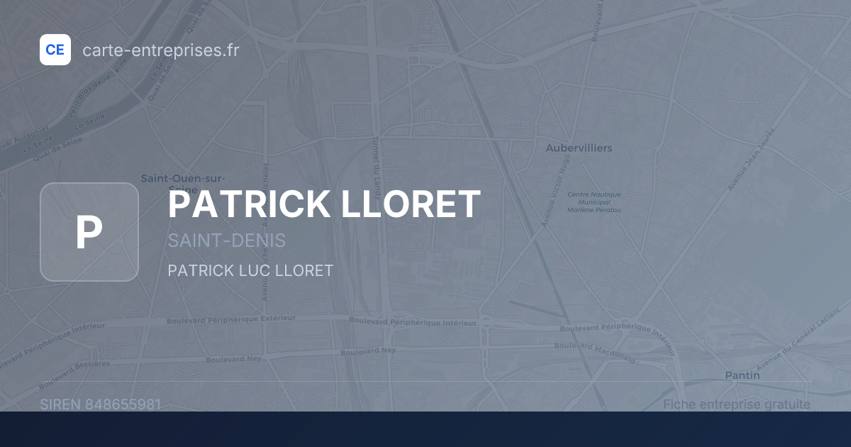 PATRICK LLORET — 848655981 — fiche entreprise