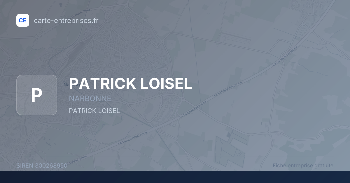 PATRICK LOISEL — 300268950 — fiche entreprise