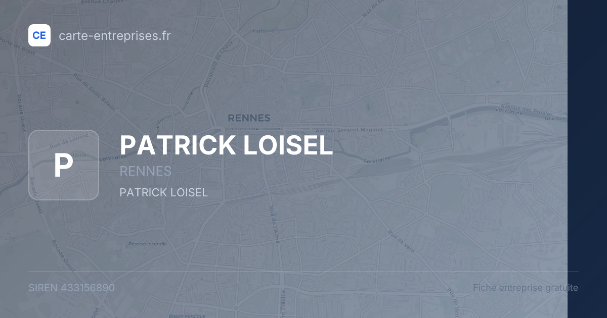 PATRICK LOISEL — 433156890 — fiche entreprise