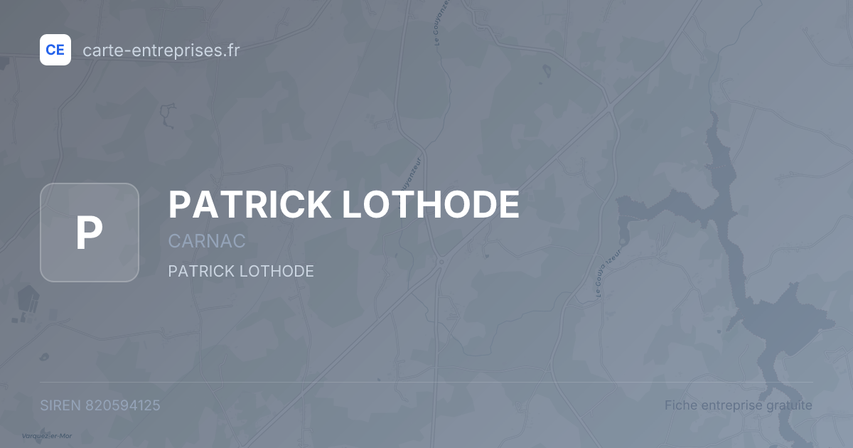 PATRICK LOTHODE — 820594125 — fiche entreprise