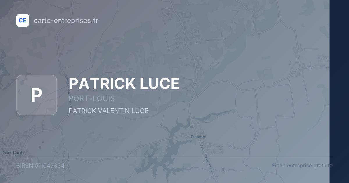 PATRICK LUCE — 511047334 — fiche entreprise