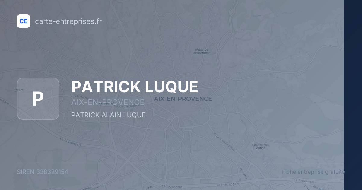 PATRICK LUQUE — 338329154 — fiche entreprise