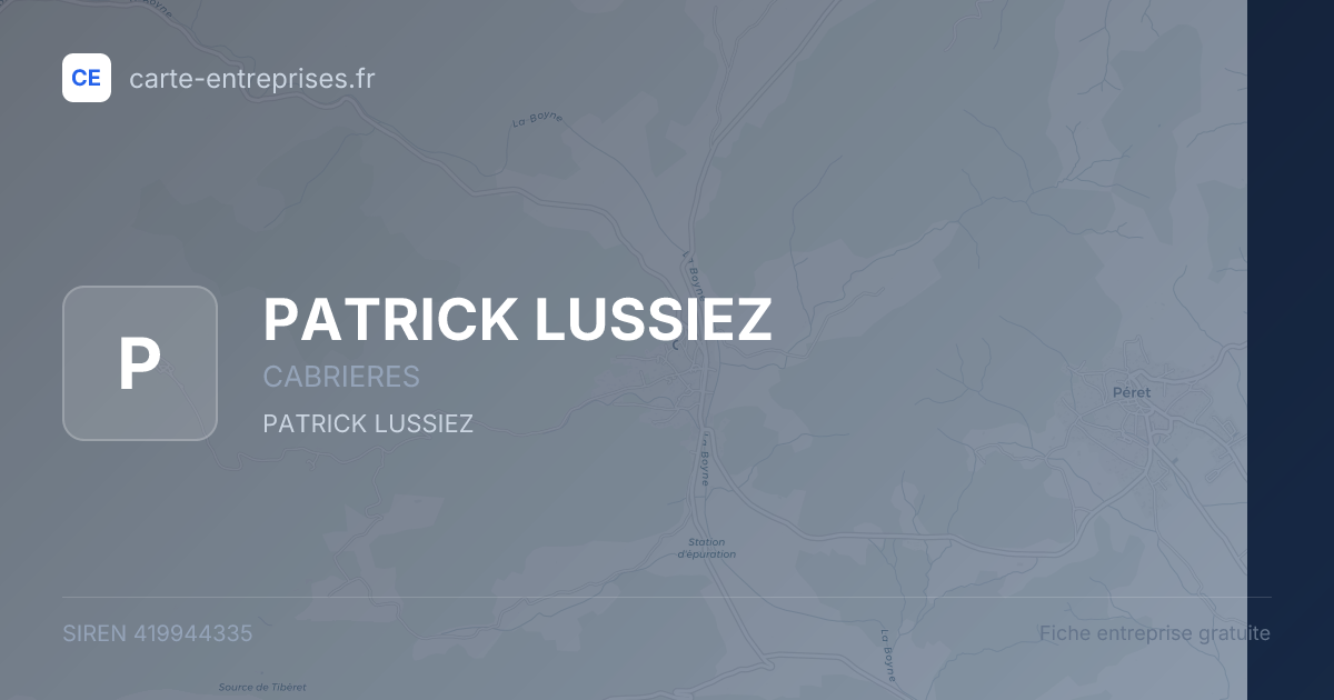 PATRICK LUSSIEZ — 419944335 — fiche entreprise