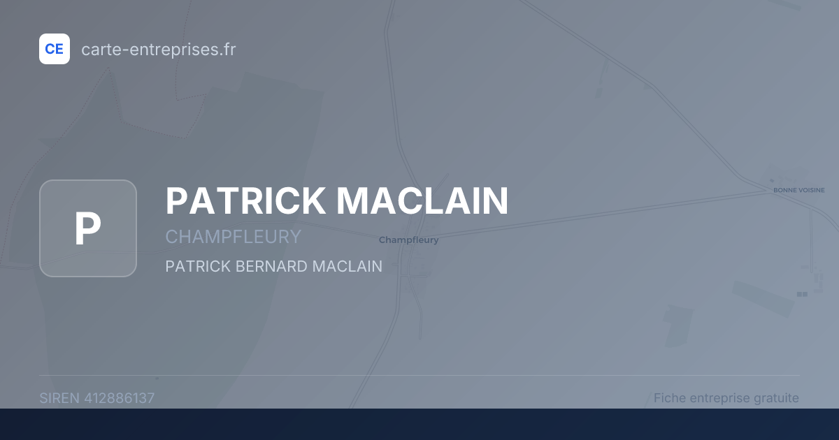 PATRICK MACLAIN — 412886137 — fiche entreprise