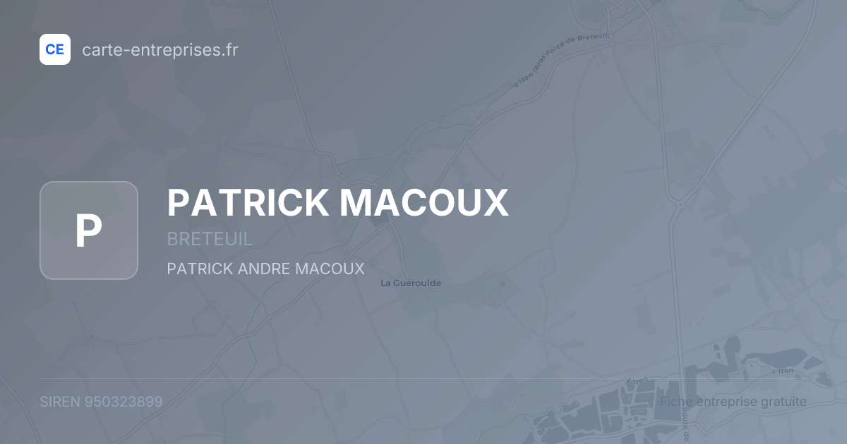 PATRICK MACOUX — 950323899 — fiche entreprise