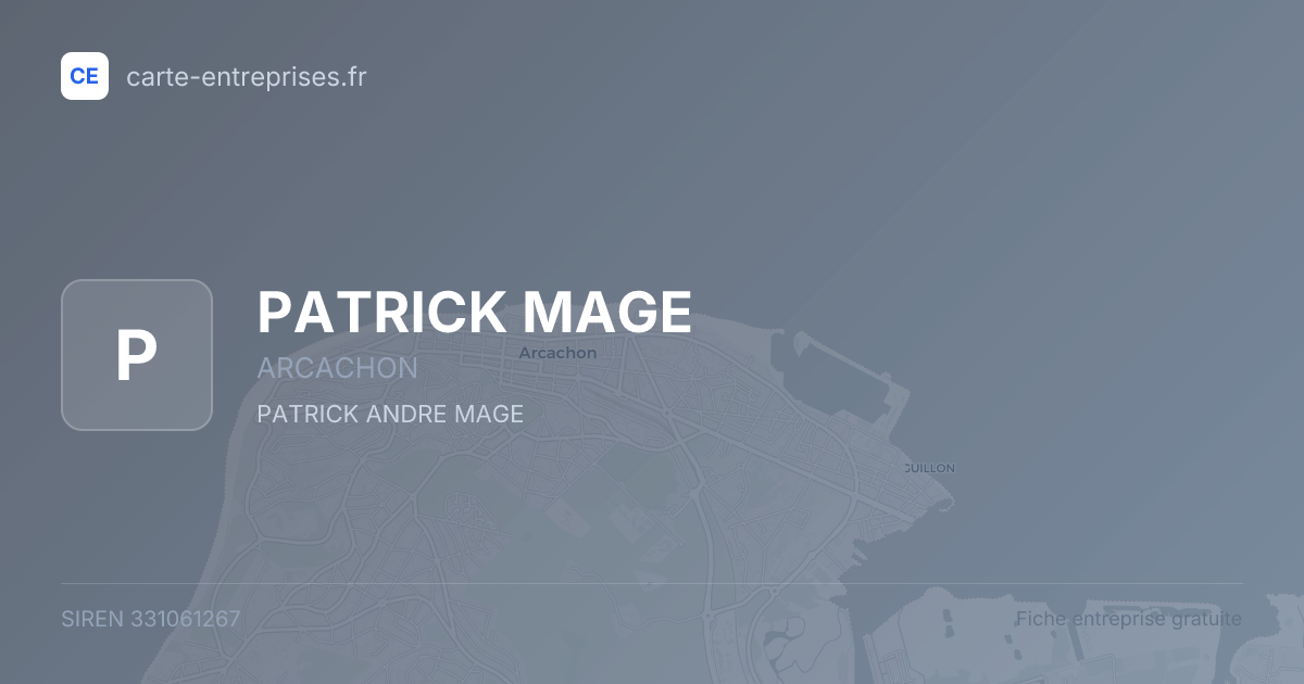 PATRICK MAGE — 331061267 — fiche entreprise