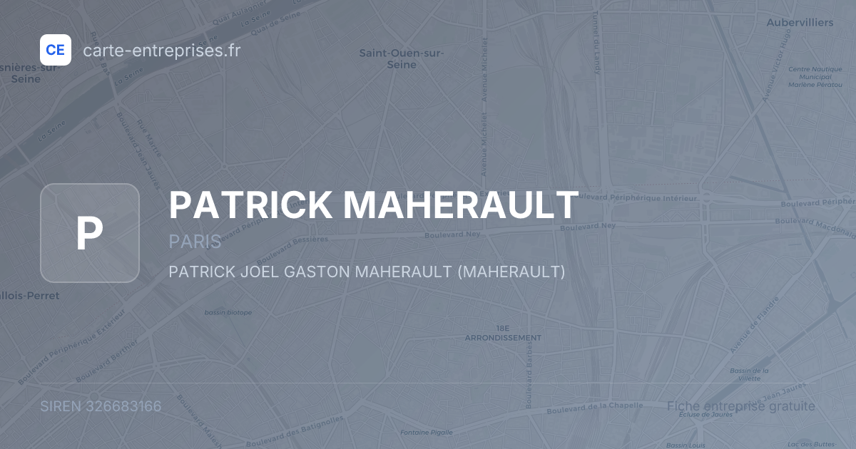 PATRICK MAHERAULT — 326683166 — fiche entreprise